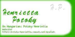 henrietta potoky business card